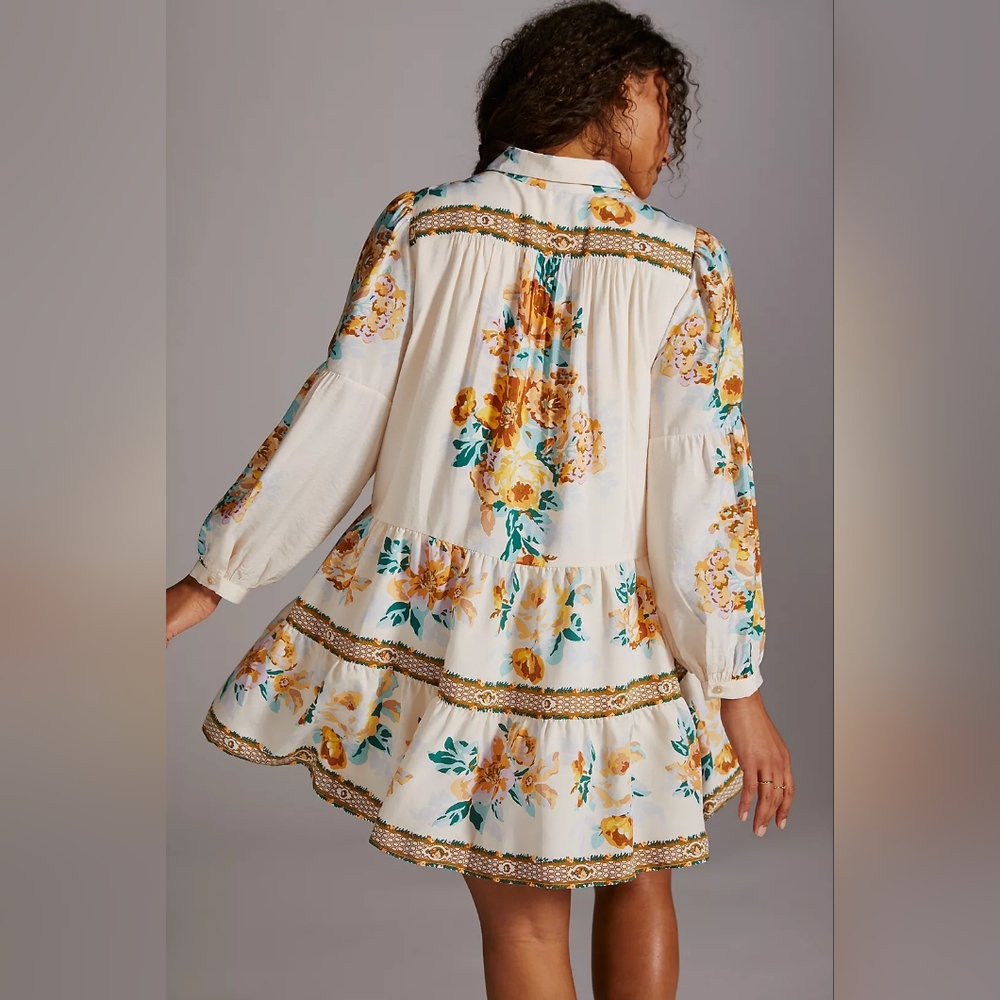 Tiered Mini Shirtdress - Picture 6 of 13